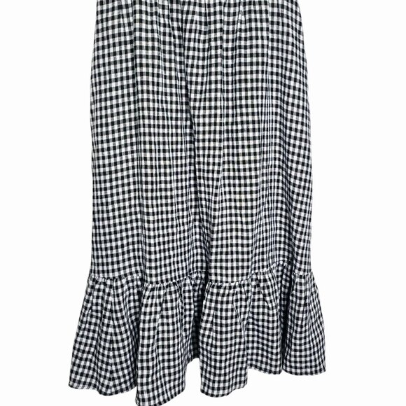 Reformation Bucatini April Check Black White Gingham Linen Dress Size‎ 12 NWT - Picture 6 of 11